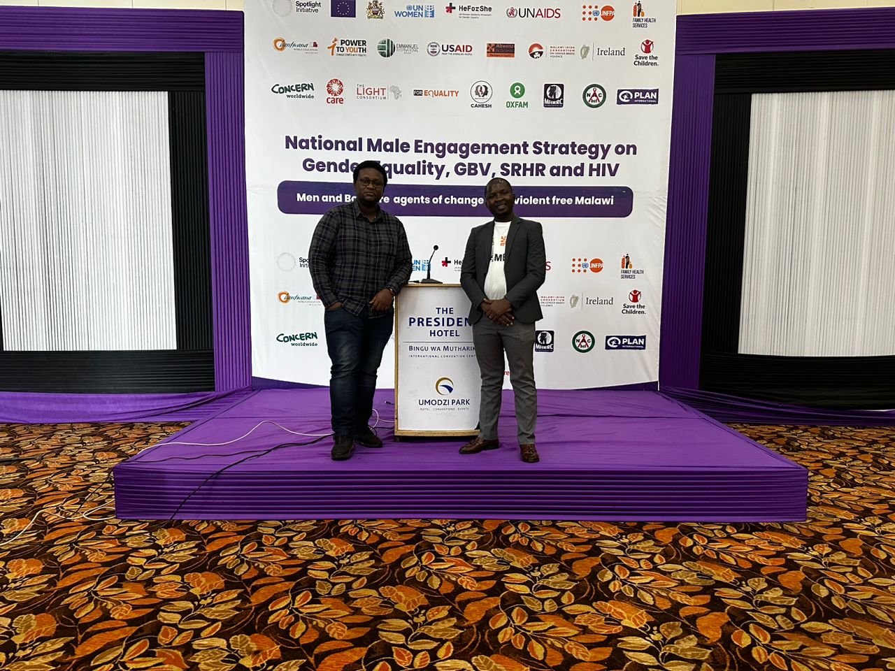 Luke Banda and Chikondi Kadongola at the NMES launch